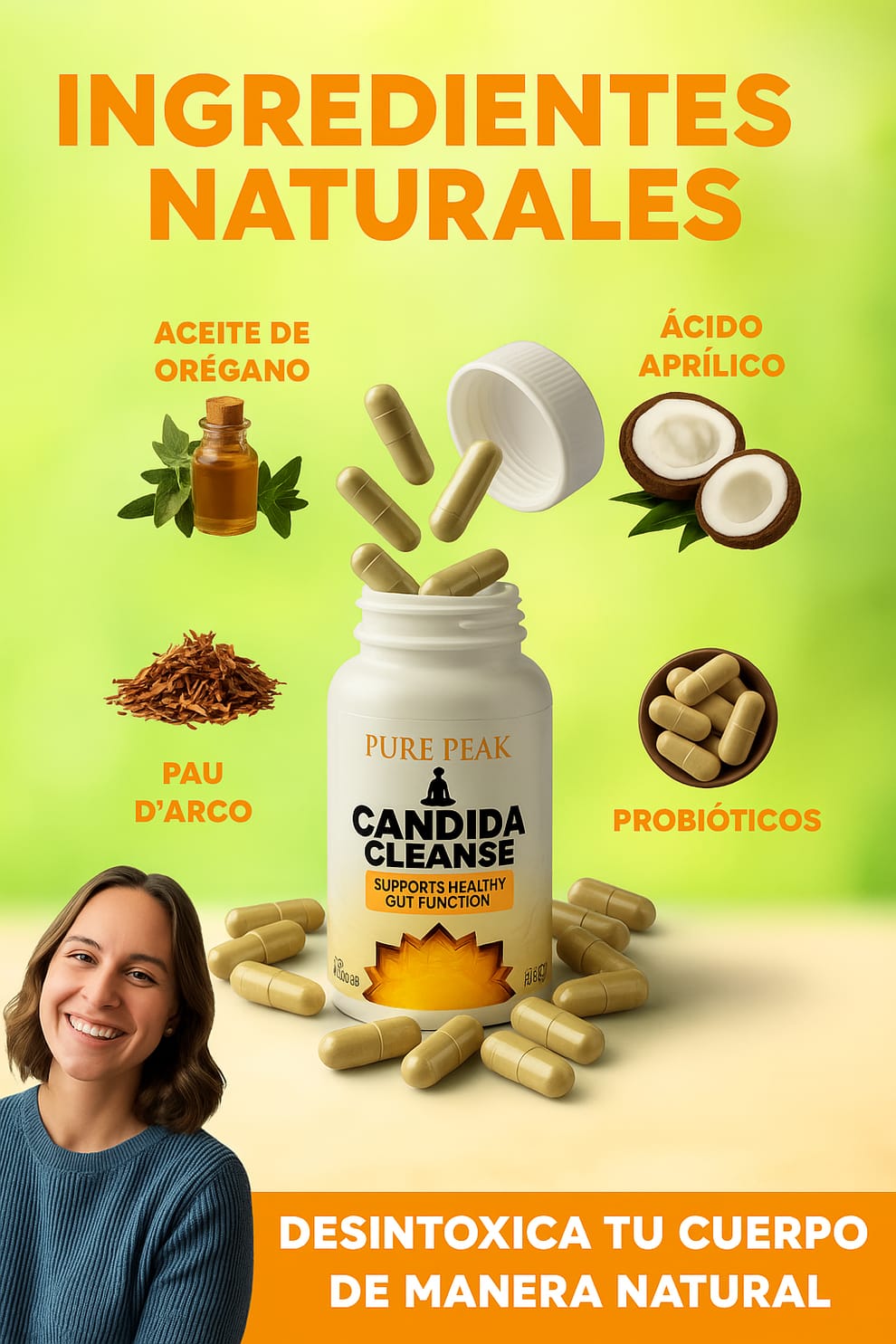 Candida Cleanse Pure Peak | Limpieza Intestinal Natural y Apoyo Digestivo
