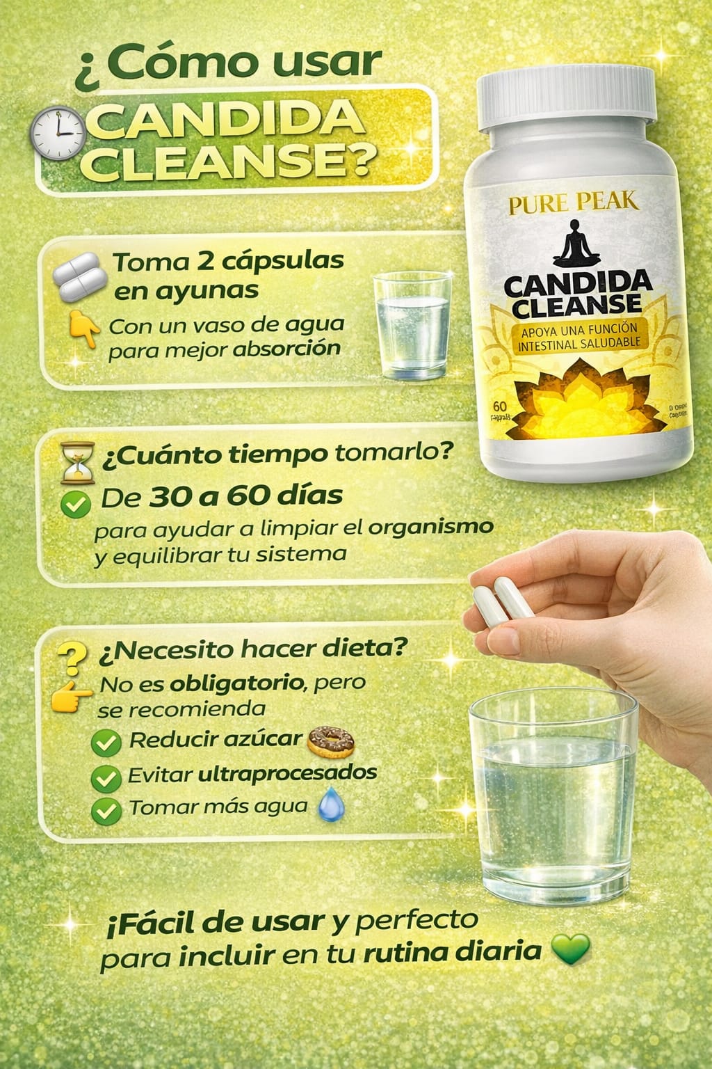 Candida Cleanse Pure Peak | Limpieza Intestinal Natural y Apoyo Digestivo